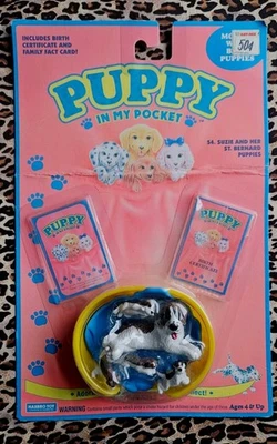Vintage 1994 Puppy In My Pocket #54 Suzi And Her St. Bernard Puppies NOVO LACRADO! - Imagem 1 de 4