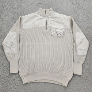 G Star Raw Sweater Herren XXL 2XL grau Army Half Zip Strick Ellenbogen Patches Pulli - Bild 1 von 14