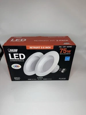 Feit Enhance 90+ CRI 75W Dimmable LED, 2700K, 5"-6" Recessed, 2-Pack - Image 1 of 3