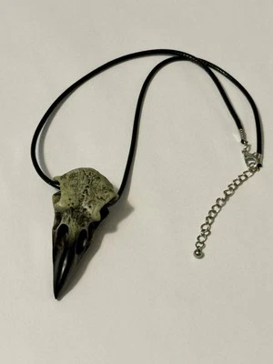 Collar Colgante Calavera Cuervo Gótico Moda Resina Pájaro Calavera Hombre Collar Foto 1 de 4