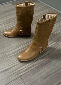 Bota Moto De Colección Marrón Dorado Gamuza y Cuero Envejecido Sperry Gold Horsebit EE. UU. 10 - Imagen 1 de 24