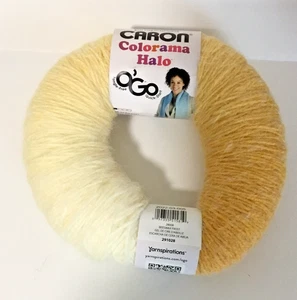 CARON Colorama Halo O'Go Fade Out Yarn, Color #28008 Beeswax Frost, Yellow - Picture 1 of 2