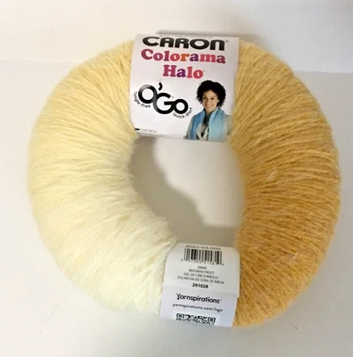 CARON Colorama Halo O'Go Fade Out Yarn, Color #28008 Beeswax Frost, Yellow - Image 1 of 2