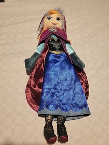 Disney Prinzessin Anna Frozen 15 Zoll Puppe Kunststoff Gesicht Plüsch blaues Kleid - Bild 1 von 2