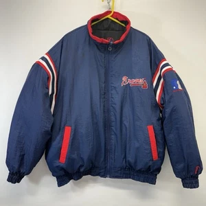 Pro Player Atlanta Braves MLB Baseball Reversible Puffer Jacket XXL Foot Locker - Picture 1 of 24
