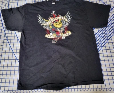 Camiseta vintage Lucky 13 XL gato negro Hot Rod Y2K Foto 1 de 4