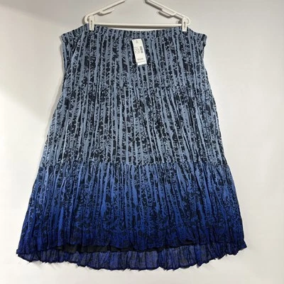 Maggie Barnes Skirt Women’s 4X blue ombre Midi Elastic Stretch Lined 30/32W NEW - Image 1 of 4