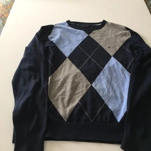 tommy hilfiger sweater men’s medium Blue/Grey/Navy Crew Neck - Picture 1 of 4