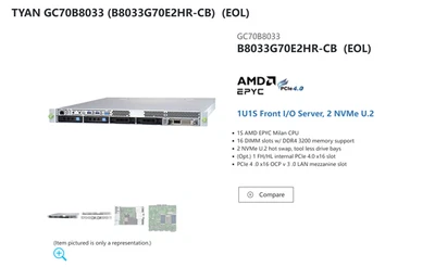 AMD EPYC 7513+TYAN GC70B8033 (B8033G70E2HR-CB) 1U server - Image 1 of 2