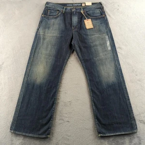Guess Jeans Mens 38x30 Blue Tonga Wash Dean 151 Straight Leg Denim Distressed - Bild 1 von 11