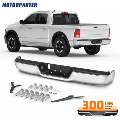 Chrome Rear Bumper For 2009-18 Dodge Ram 1500 2010-12 2500 3500 w/o Sensor Hole - Image 1 of 4