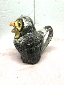 Made in Italy Pottery Ceramics Of Bassano Great Horned Owl Water Pitcher - Picture 1 of 9