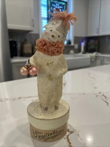 Vintage Christmas Nicole Sayre Sweetcake Snowman Clown Candy Container Box - Picture 1 of 11