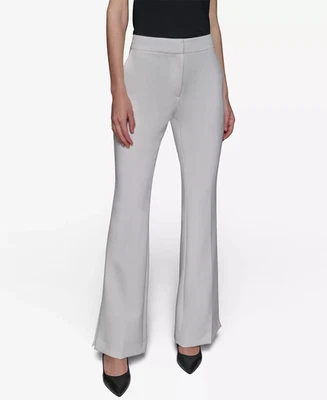 Karl Lagerfeld Paris High-Waisted Flare-Leg Pants Women's 16 Soft White Solid - Image 1 of 4