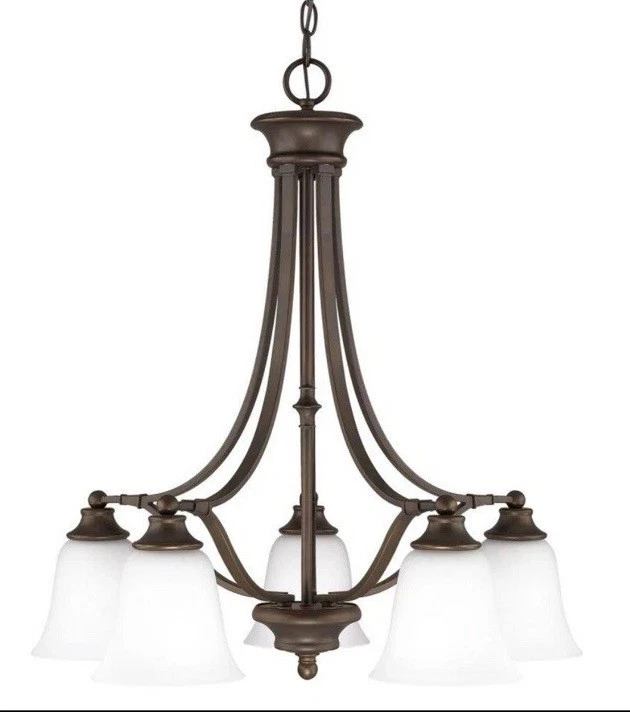 Lámpara de araña HomePlace Capital Lighting Colton 5 luces, 3416BB-242 colgante bronce Foto 1 de 4