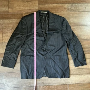 Burberry London Kensington Men’s 44R Pinstripe Wool Blazer Made USA Black #13814 - Picture 1 of 11