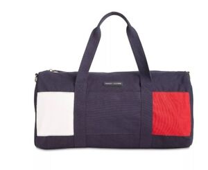 TOMMY HILFIGER Flag canvas luggage large duffle bag -NAVY