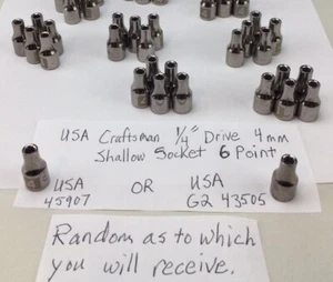 Craftsman 4mm 1/4" Drive 6 Point Shallow Socket 25907 OR G2 43505 MADE IN USA - Picture 1 of 5