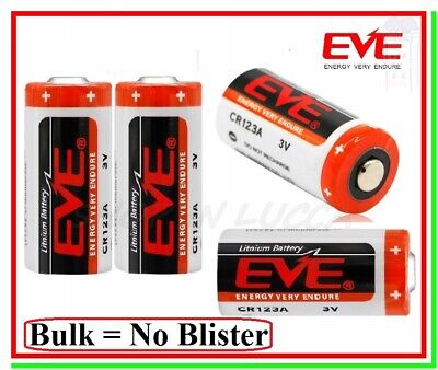 4 Pile 3v Cr123 Batteria Litio EVE 123 CR17345 Softair Sensori Allarmi Foto BULK • 8.80€