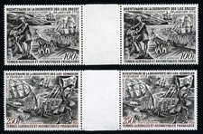 Frz Antarktis TAAF FSAT 1972 Crozet Kerguelen 74 und 77 Stegpaare Postfrisch MNH
