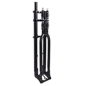 FAT 26'' OVER AND UNDER DUAL SPRING ADJUSTABLE CLASSICAL FORK DISC BRAKE BLACK - Picture 1 of 5