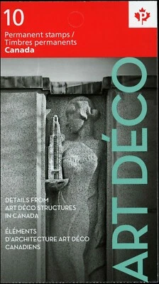 Canada Stamps, Booklet of 10, Architecture: Art Déco, #2476a, BK457 MNH - Image 1 of 2