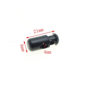 Plastic Barrel Spring Cord Locks Stoppers Toggle Clips Black 21mm*8mm - Picture 1 of 3