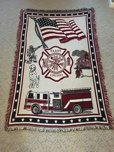 Eliot Maine Fire Department Blanket/Wall Hanging Tapestry 72” x 46” Vibrant - Picture 1 of 5