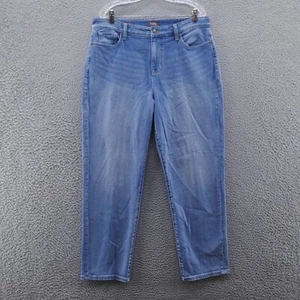 Not Your Daughters Women Boyfriend Jeans 10 Blue High Rise Slimming Stretch NYDJ - Picture 1 of 17
