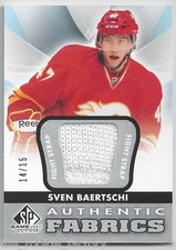 2012-13 SP GAME USED AUTHENTIC FABRICS FIGHT STRAPS #AFSV SVEN BAERTSCHI /15