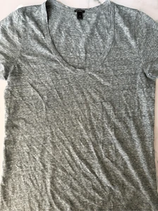J.Crew Gris Marl Cuello en V Camiseta Manga Corta Informal Básico Essentials Camiseta Mujer’s - Imagen 1 de 5
