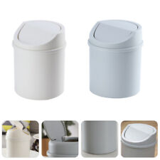  2 Pcs Mini Trashcan Garbage Cans for Desk Desktop Rubbish Bin with Cover
