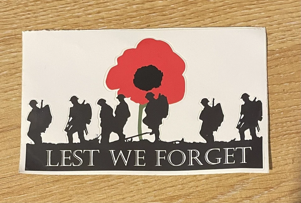 Lest We Forget  Sticker Decal 7.5 Cm X  12 Cm - Image 1 of 1