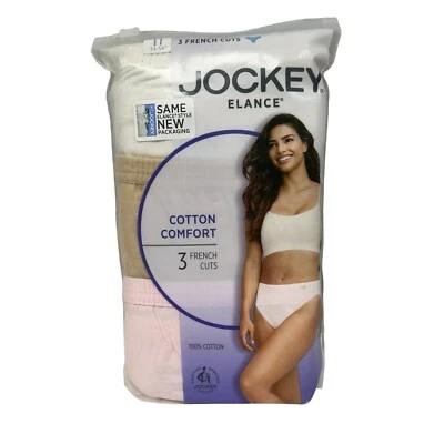 Roupa íntima feminina confortável de algodão jóquei corte francês (rosa/areia/marfim) pacote com 3 - Imagem 1 de 2