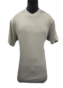 Log-in Uomo Men's Tan T-Shirt V-Neck Short Sleeves Ribbed Sizes S - 3XL - Picture 1 of 4