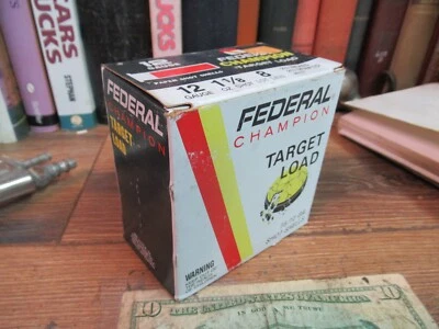 FEDERAL CHAMPION  SHOTGUN SHELL BOX TARGET EMPTY PAPER shot 12 gauge CARTRIDGE - Image 1 of 4