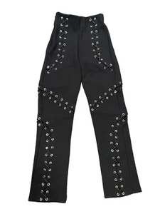 maniere de voir pants lace up Leggings Black Mini Flare UK6 XSmall US Sz 2 - Picture 1 of 6