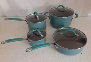 Rachael Ray Cookware Set NonStick 8 Piece Light Blue Gray - Picture 1 of 7