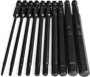 Hex Head Allen Wrench Drill Bit Set (10pc Metric), PTSLKHN, Upgraded 1/4" - Picture 1 of 8