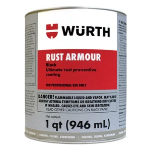 Wurth Rust Armour - Black quart can Ultimate rust preventive coating Auto & Boat - Picture 1 of 1