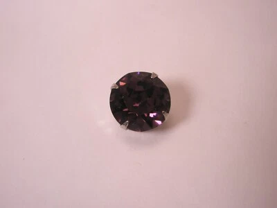 7/16" Purple Rhinestone Solitaire Vintage Tie Tack Lapel Pin q131 - Image 1 of 4