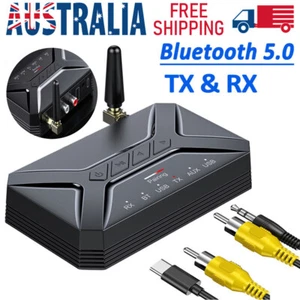 Long Range Bluetooth 5.0 Transmitter Receiver 3.5mm AUX To RCA Audio Adapter AUS - Picture 1 of 13