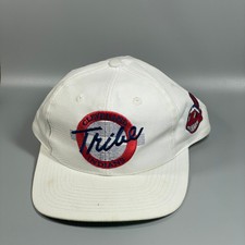 VTG 90s Cleveland Indians Tribe Chief Wahoo Circle Logo Snapback Hat The Game