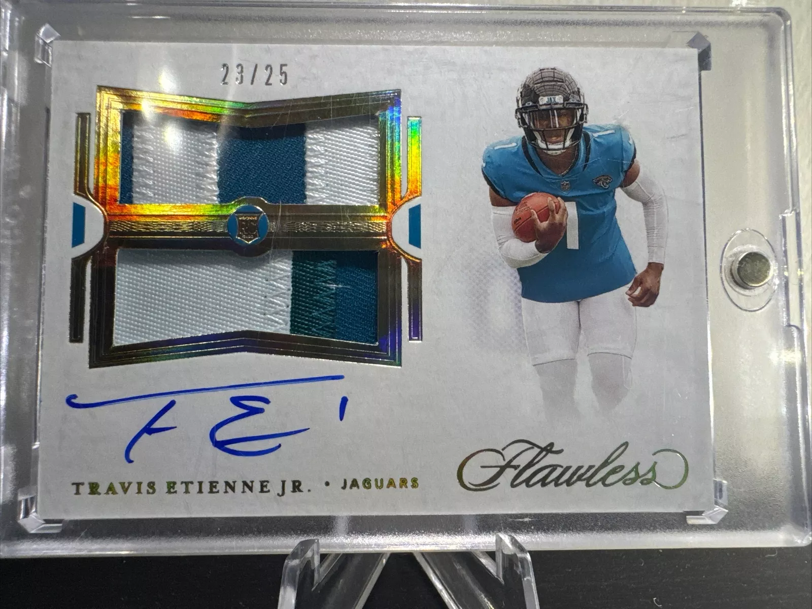 2021 Panini Flawless Travis Etienne Rookie Dual Patch Auto RPA 23/25
