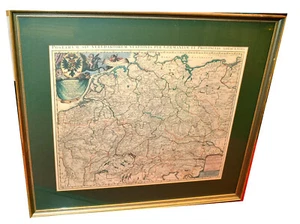 Mapa, Nell, Johann Peter: postal de Gantz Alemania, enmarcado, siglo XX - Imagen 1 de 5