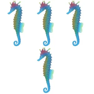 4 Stück Aquarium Ornament Seepferdchen, Aquarium Fluoreszenz Meerestier - Bild 1 von 12