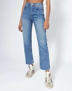 RE/DONE High Rise Rigid Stove Pipe Jeans, Medium Vain, 25 UVP 250 $ - Bild 1 von 6