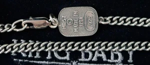 King Baby Studio Men's Silver Necklace Chain 4mm Thick and Long Jewelry Japan - Picture 1 of 3