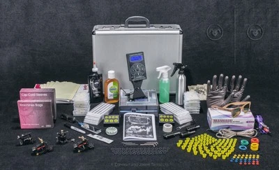 JOKERS TATTOO LTD , HURRICANE PRO Tattoo Kit Set FULL Power supply professional supplies USA INK MACHINES