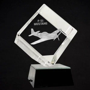 P-51 3d Engraved Diamond Cube - Picture 1 of 1